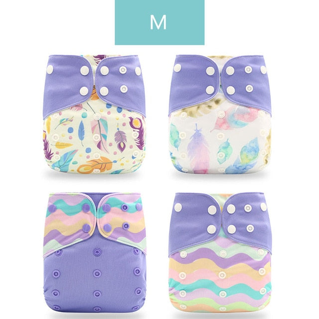 Baby Nappy 4Pcs/Set Diaper Cover Waterproof&Reusable Cloth Diaper