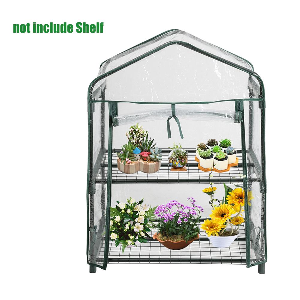 PVC Warm Garden Tier Mini Household Plant Greenhouse Cover Waterproof Anti-UV Protect Garden Plants Flowers (without Iron Stand)