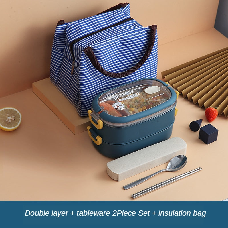Multi-Layer Bento Box Japanese Style Portable Outdoor 304 Stainless Steel Thermal Lunch Box for Kids with Compartment Food Boxs
