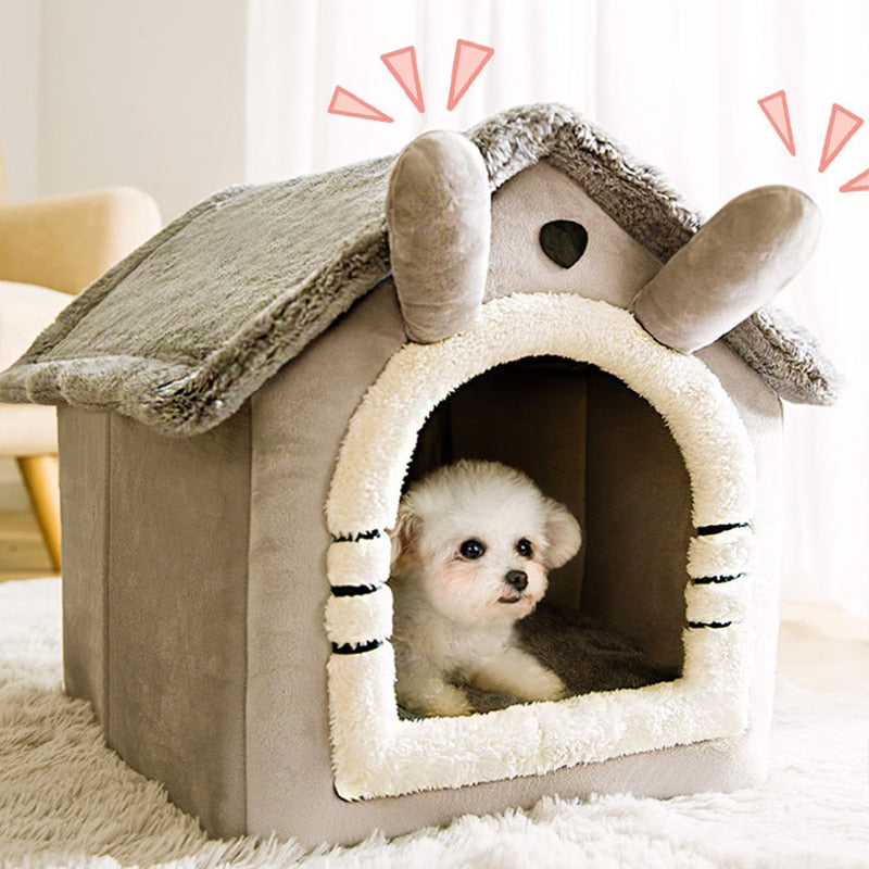 Foldable Cat Bed Pet Dog House Winter Cat Villa Sleep Kennel Removable Warm Nest Enclosed Tents Cave Sofa Pet Supplies cama gato