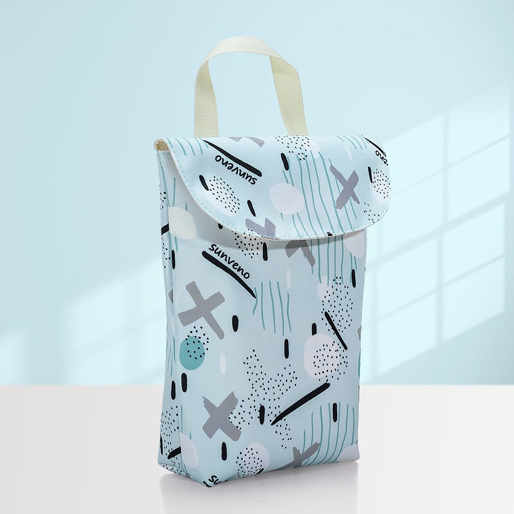 Sunveno Baby Diaper Bag Organizer Reusable Waterproof Wet/Dry Cloth Bag