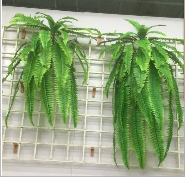 Hanging Plants Artificial Greenery Hanging Fern Grass Plants Green Wall Plant Silk Artificial Hedge Plants Large