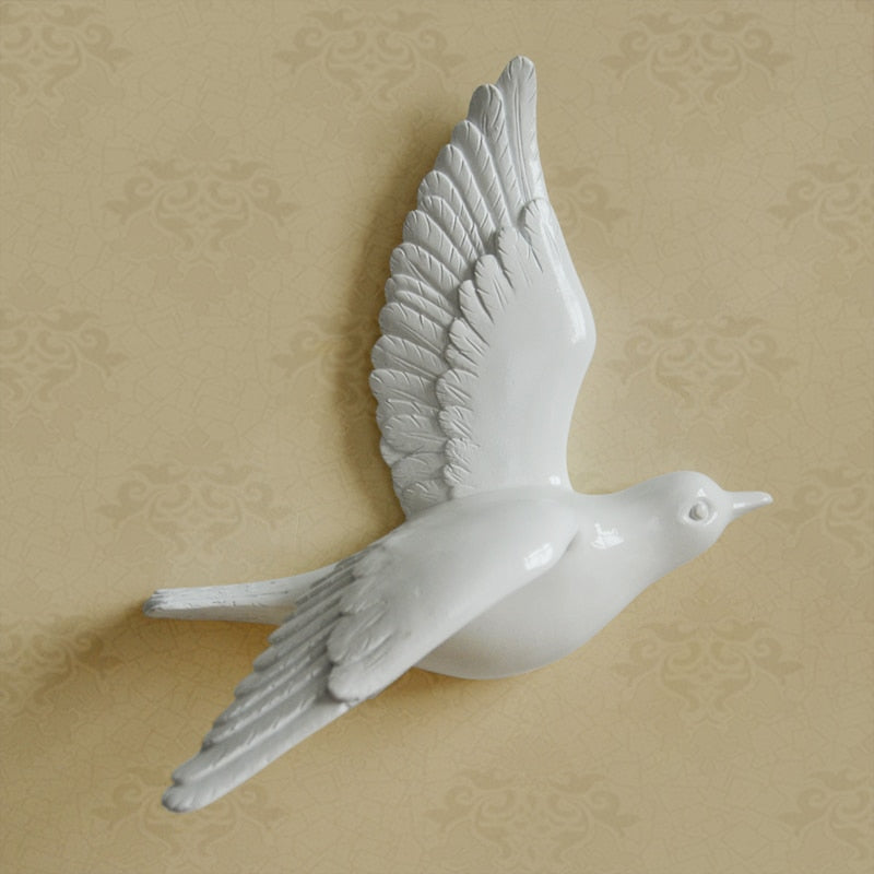 Resin Birds Creative For Wall 3d Sticker Living Room Animal Figurine Wall Murals tv Wall Background Decorative Home Decor Birds