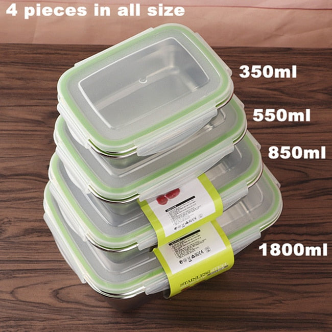 Goldbaking Stainless Steel Lunch Containers Food Preservation Leak Proof Food Storage Container Bento Box