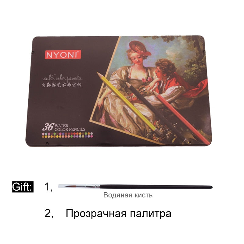 Watercolor Pencils Art Iron box Colored Pencil 36 48 72 100Colors lapis de cor Professional Pencils For Drawing School Supplies