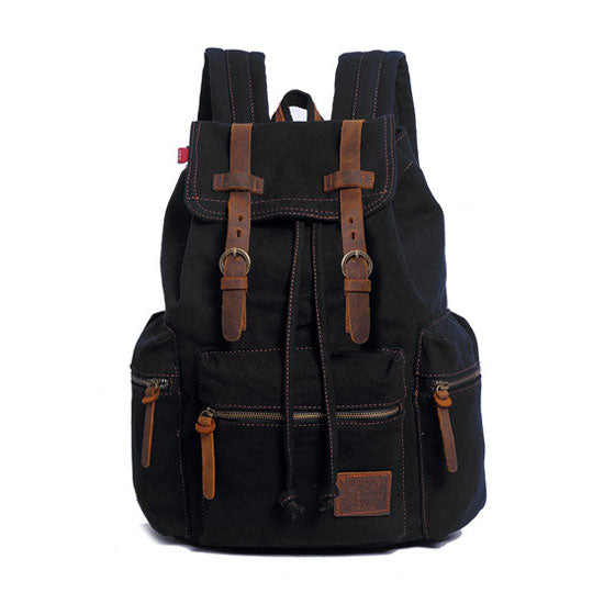 Scione Vintage Travel Backpacks Men Fashion Canvas School Laptop Drawstring Bagpack Large Capacity Retro Teenager Shoulder Bags