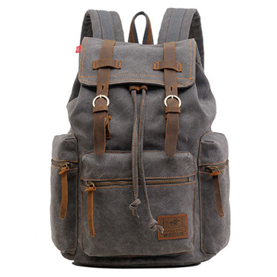 Scione Vintage Travel Backpacks Men Fashion Canvas School Laptop Drawstring Bagpack Large Capacity Retro Teenager Shoulder Bags