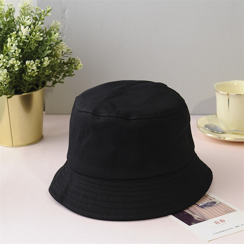 New Unisex Cotton Bucket Hats Women Summer Sunscreen Panama Hat Men Pure Color Sunbonnet Fedoras Outdoor Fisherman Hat Beach Cap