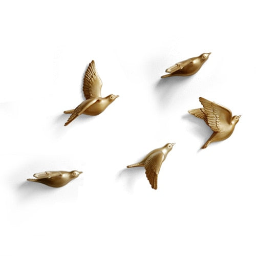 Resin Birds Creative For Wall 3d Sticker Living Room Animal Figurine Wall Murals tv Wall Background Decorative Home Decor Birds