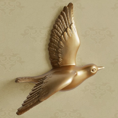 Resin Birds Creative For Wall 3d Sticker Living Room Animal Figurine Wall Murals tv Wall Background Decorative Home Decor Birds