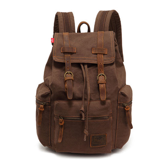 Scione Vintage Travel Backpacks Men Fashion Canvas School Laptop Drawstring Bagpack Large Capacity Retro Teenager Shoulder Bags