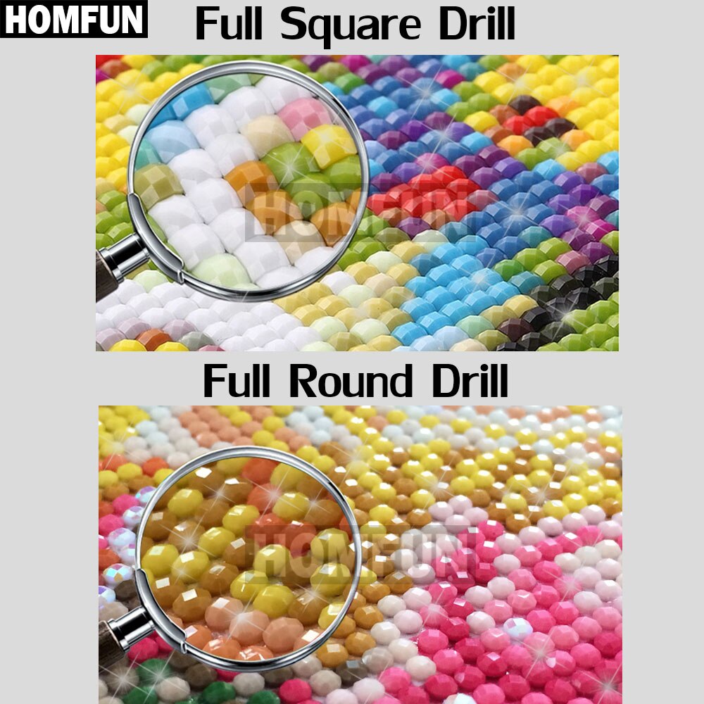 HOMFUN Full Square/Round Drill 5D DIY Diamond Painting "Animal dog sugar" Embroidery Cross Stitch 5D Home Decor Gift A18272