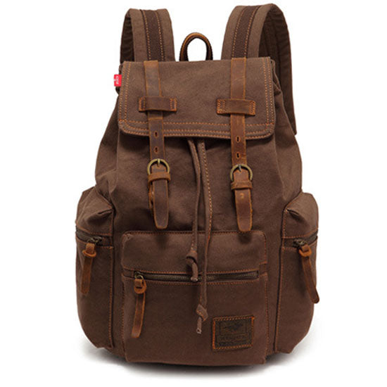 Scione Vintage Travel Backpacks Men Fashion Canvas School Laptop Drawstring Bagpack Large Capacity Retro Teenager Shoulder Bags