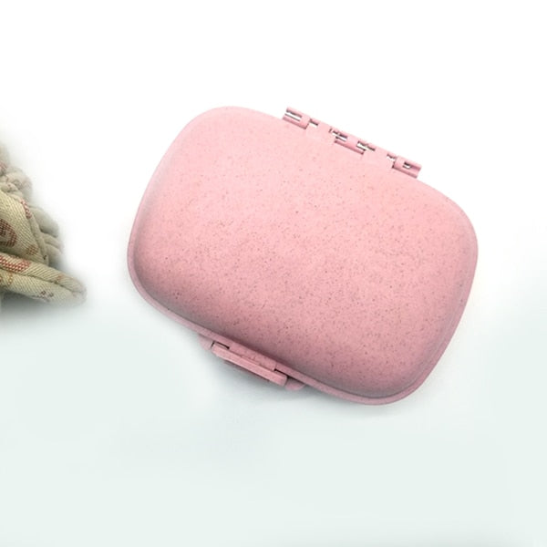 8 grids organizer container for tablets travel pill box with Seal ring Small box for tablets Wheat straw container for medicines