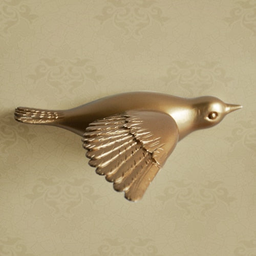 Resin Birds Creative For Wall 3d Sticker Living Room Animal Figurine Wall Murals tv Wall Background Decorative Home Decor Birds