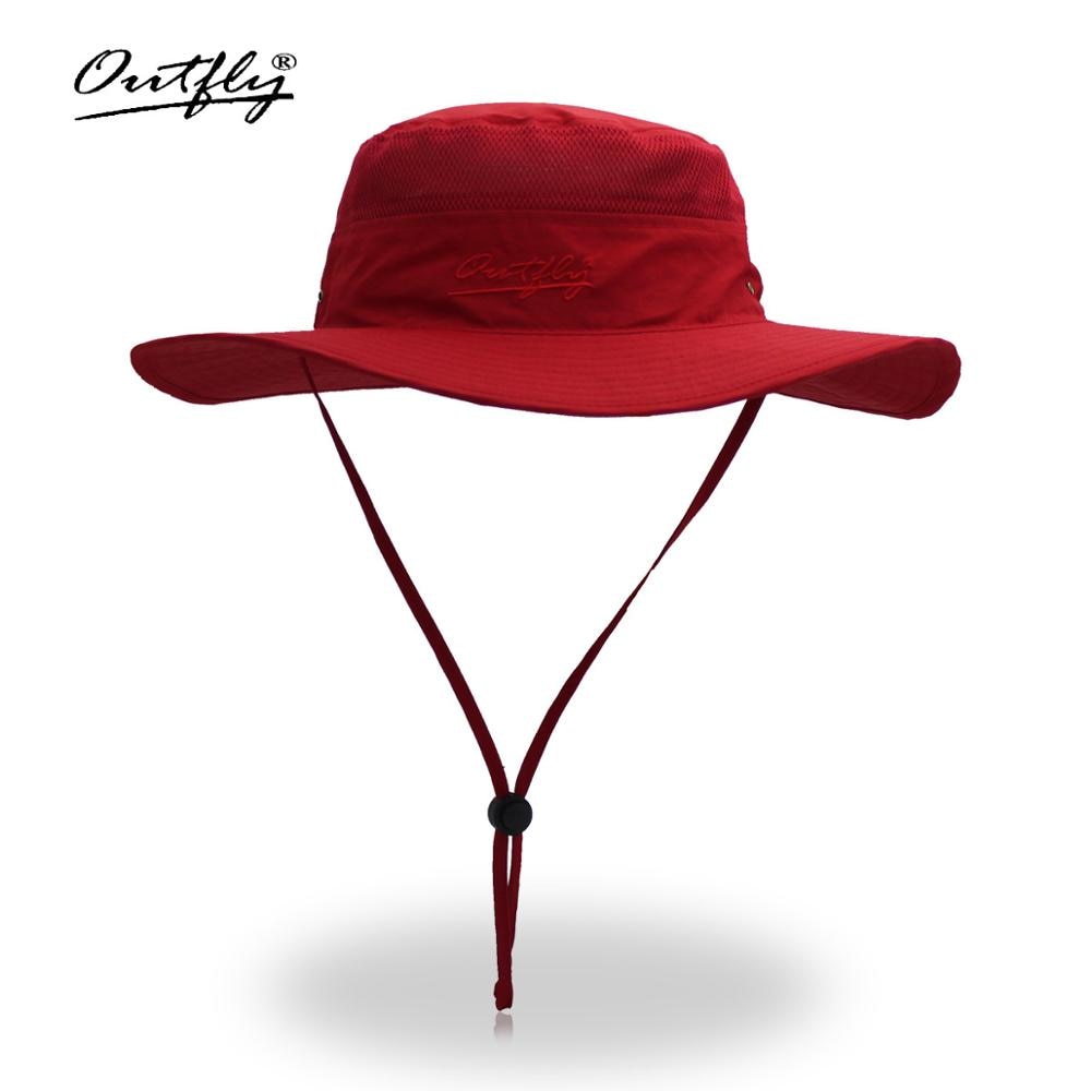 Summer Boonie Bucket Hats For men's Fisherman Widthwise Brim Sunhat Fishing Breathable Mesh Quick-drying Fabric Big hat