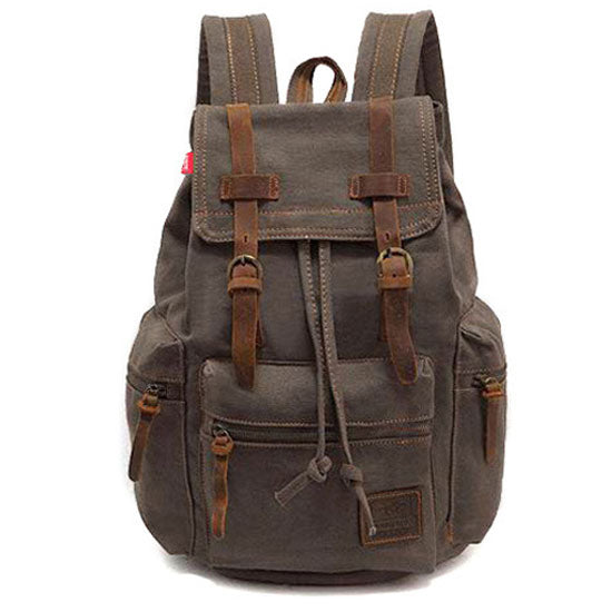 Scione Vintage Travel Backpacks Men Fashion Canvas School Laptop Drawstring Bagpack Large Capacity Retro Teenager Shoulder Bags