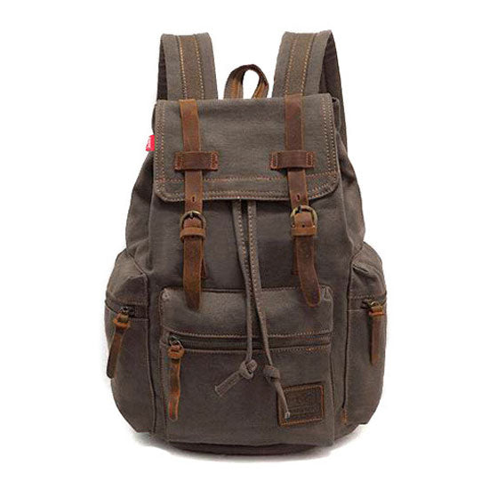 Scione Vintage Travel Backpacks Men Fashion Canvas School Laptop Drawstring Bagpack Large Capacity Retro Teenager Shoulder Bags