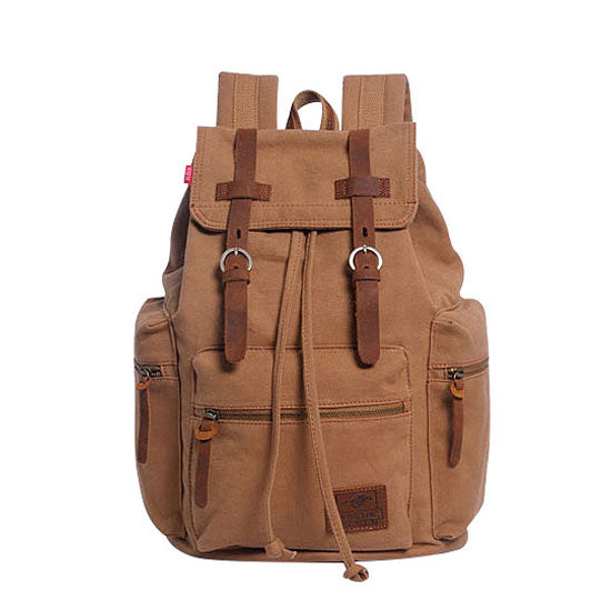Scione Vintage Travel Backpacks Men Fashion Canvas School Laptop Drawstring Bagpack Large Capacity Retro Teenager Shoulder Bags