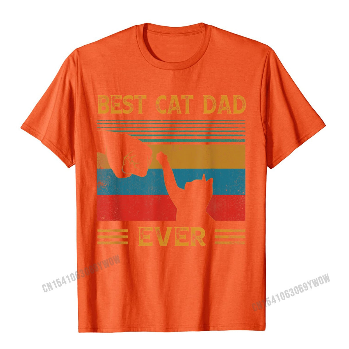 Mens Vintage Best Cat Dad Ever Bump Cat Lover T-Shirt Camisas Men T Shirt Design New Coming Cotton Tops Shirt Letter For Boys