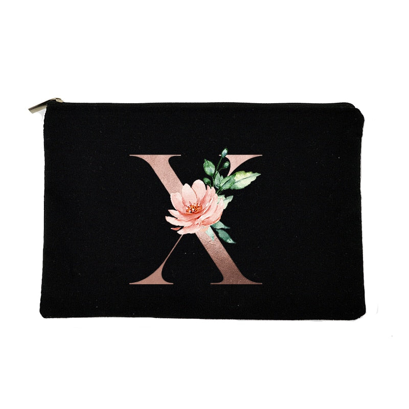 Letter Print Women Cosmetic Bag Bridesmaid MakeUp Case Beauty Toiletries Organizer Wash Storage Pouch Wedding Party Bride Gifts