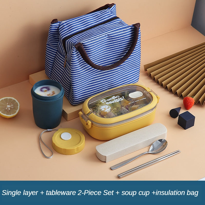 Multi-Layer Bento Box Japanese Style Portable Outdoor 304 Stainless Steel Thermal Lunch Box for Kids with Compartment Food Boxs