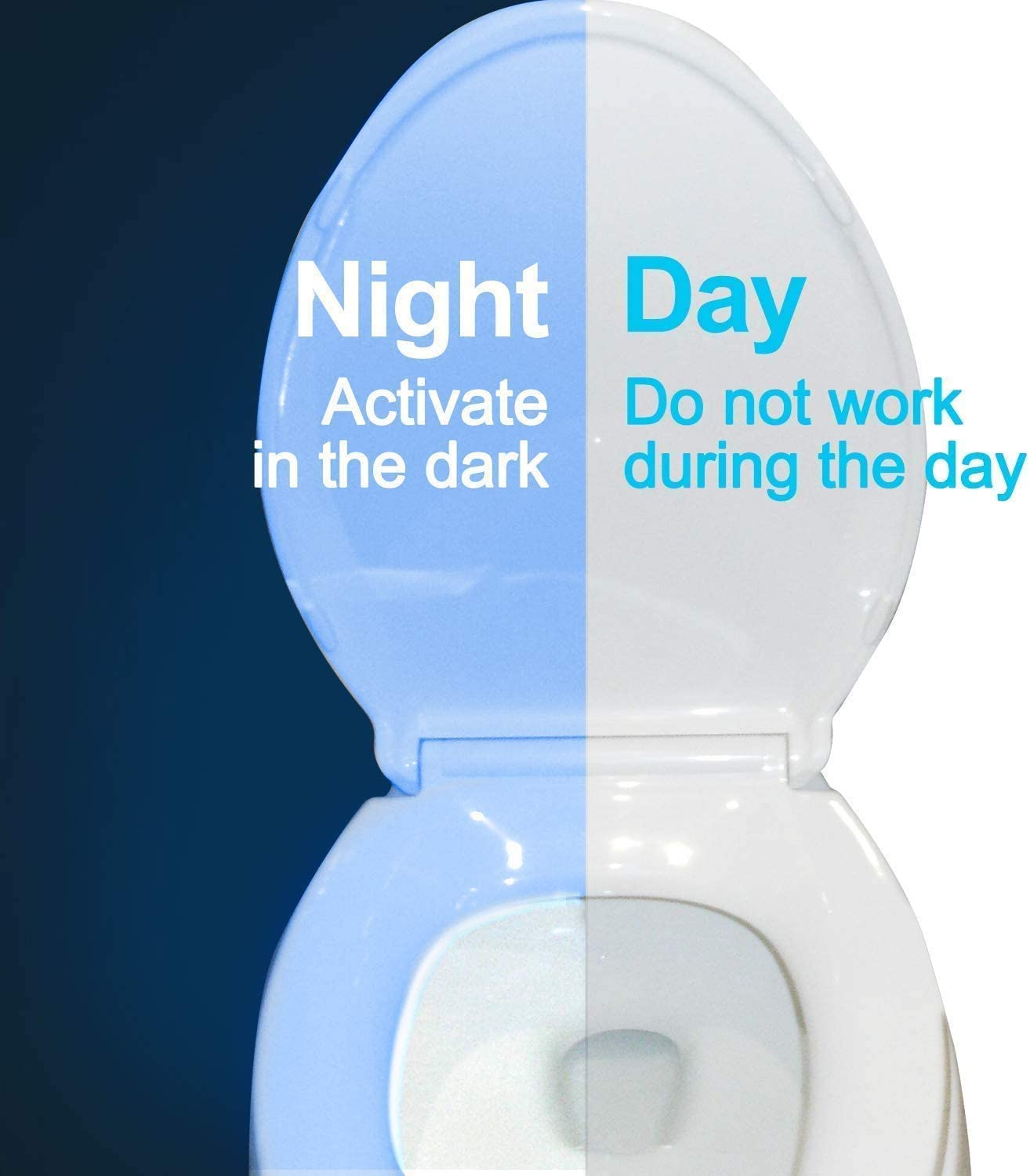 LED 8 Colors Toilet Decorative Light Waterproof Motion Sensor Bathroom Night Light with Replaceable Battery IP65 for RestroomLED
