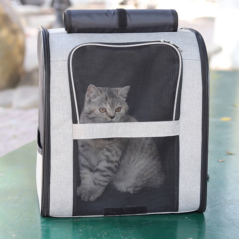 Pet Carrier Bag Cat Bag Pets Backpack Outgoing Carry Cats Double Shoulder Bag Travel Breathable Puppy Bags Carriers Supplies
