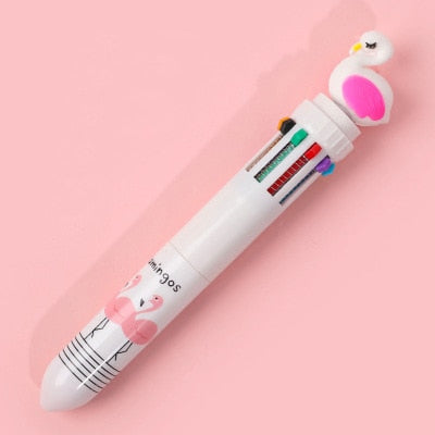 10 Colors Ballpoint Pen Kawaii Stationery Cute Pens