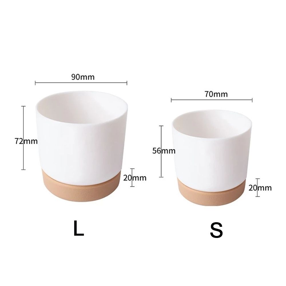 Automatic Water Absorption Plantpot Self Watering Lazy Flowerpot Round Double-layer Succulent Plant Small Green Plant Flowerpot