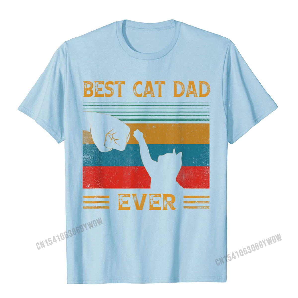 Mens Vintage Best Cat Dad Ever Bump Cat Lover T-Shirt Camisas Men T Shirt Design New Coming Cotton Tops Shirt Letter For Boys