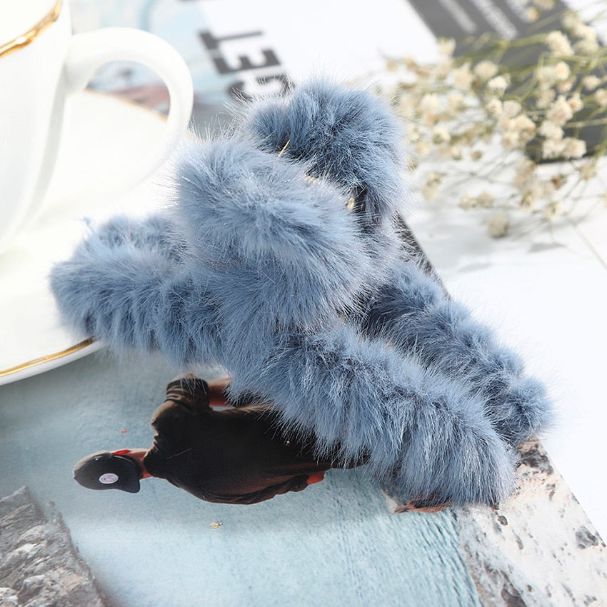 Cute Colorful Soft Plush Hair Claws