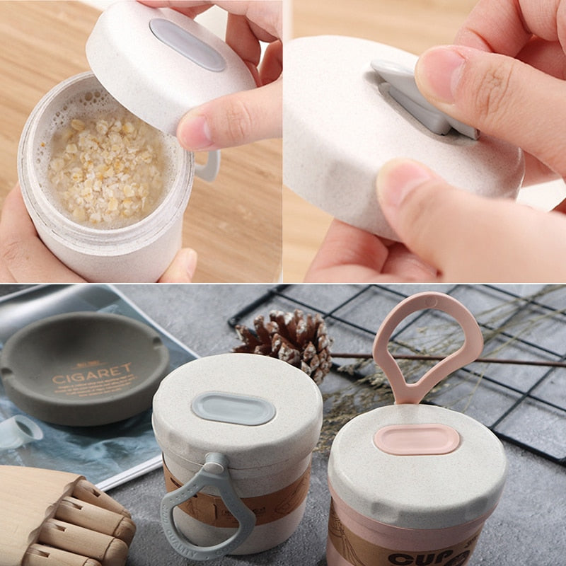 300ml Soup Box Sealed Leakproof Kids Lunchbox Eco-Friendly Round Food Container Meal Prep Bento Box Microwavable Lunch Boxes Hot