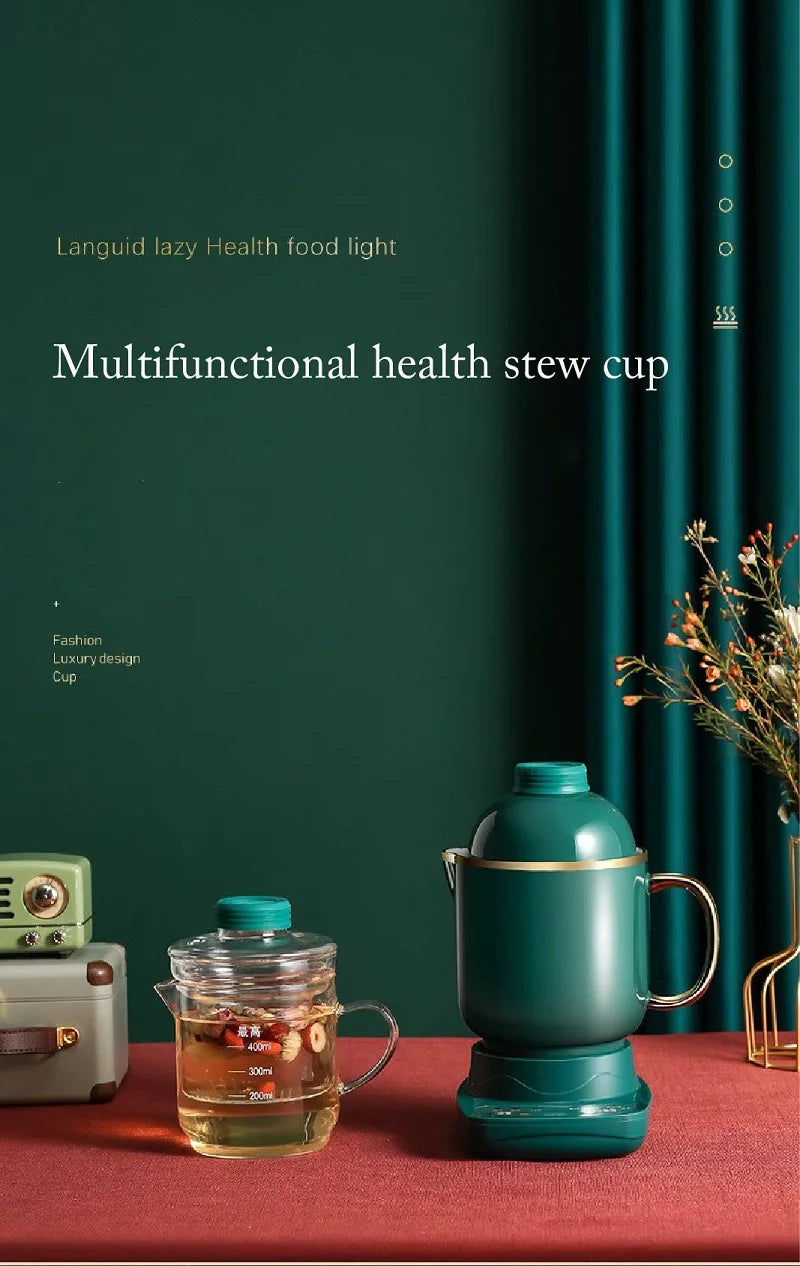 110V/220V Health Cup Home Electric Kettle Heating Cup Office Tea Maker 9.5h Appointment Electric Stew Cup Auto Keep Warm 600ml