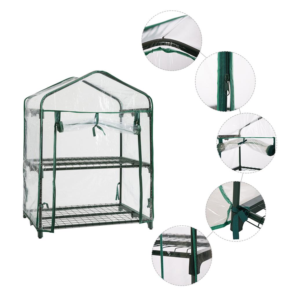 PVC Warm Garden Tier Mini Household Plant Greenhouse Cover Waterproof Anti-UV Protect Garden Plants Flowers (without Iron Stand)