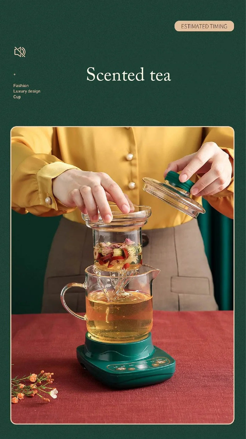 110V/220V Health Cup Home Electric Kettle Heating Cup Office Tea Maker 9.5h Appointment Electric Stew Cup Auto Keep Warm 600ml