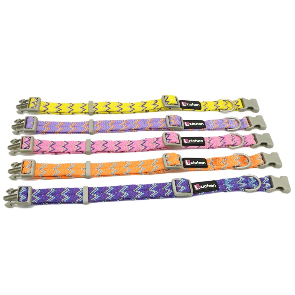 Nylon Dog Collars Leashes Adjustable Dog Rock Climbing Dogs Collar for Small Medium Large Pet Collars Leashes Set S-XL