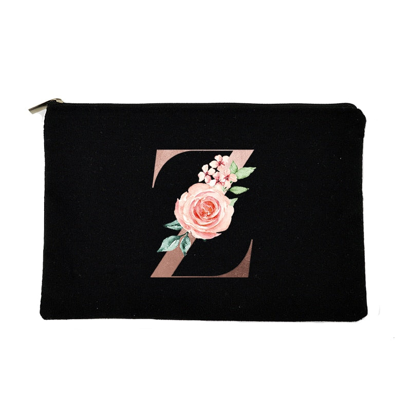 Letter Print Women Cosmetic Bag Bridesmaid MakeUp Case Beauty Toiletries Organizer Wash Storage Pouch Wedding Party Bride Gifts