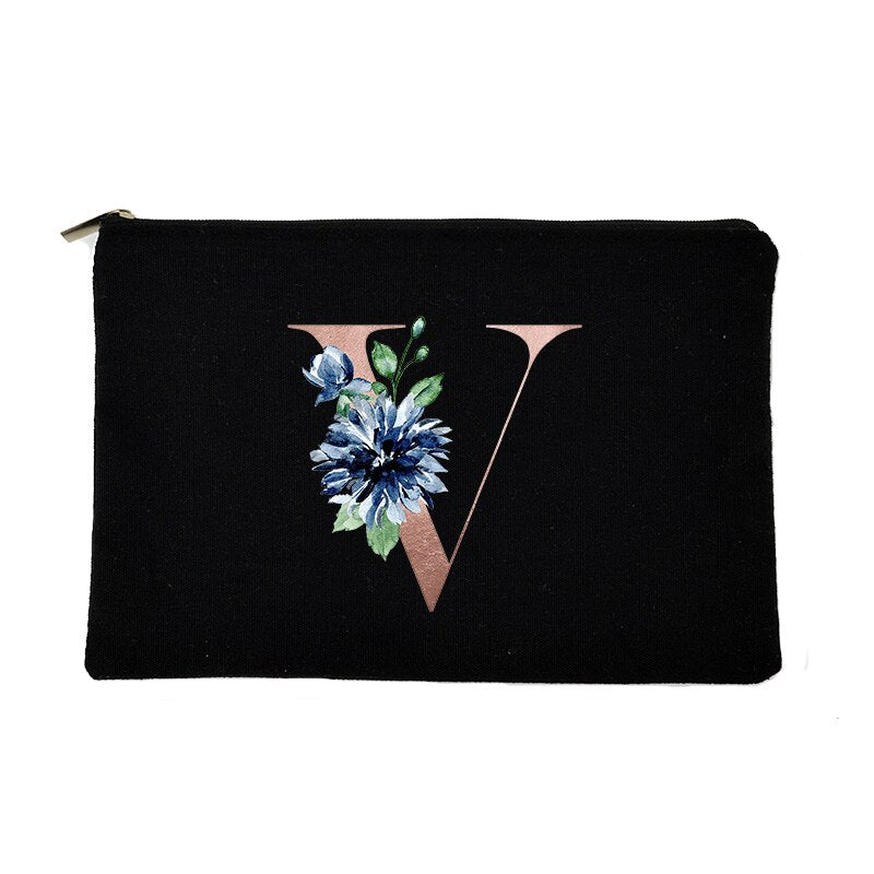 Letter Print Women Cosmetic Bag Bridesmaid MakeUp Case Beauty Toiletries Organizer Wash Storage Pouch Wedding Party Bride Gifts