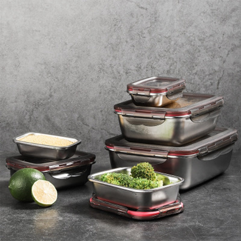 304 Stainless Steel Lunch Box Travel Leakproof Bowls Home Containers Microwave Heating Lunchboxs Big Capacity Food Lunchbox