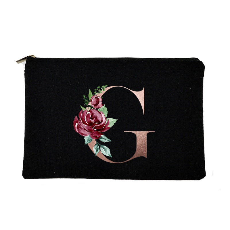 Letter Print Women Cosmetic Bag Bridesmaid MakeUp Case Beauty Toiletries Organizer Wash Storage Pouch Wedding Party Bride Gifts