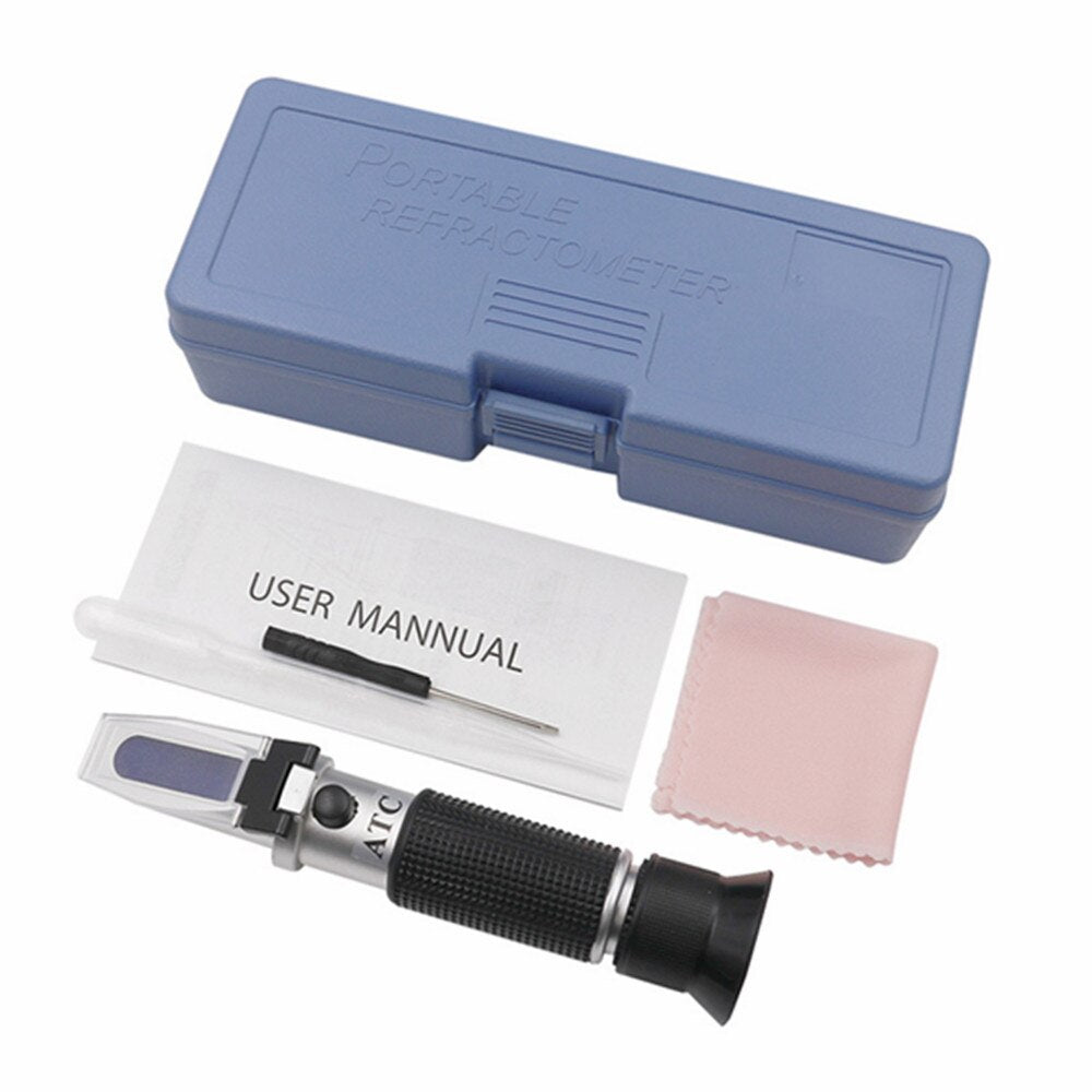 Handheld Sugar Refractometer Densimeter 0-32% Brix Sugar Concentration Tester Device Fruits Grapes ATC in Retail Box 30%OFF