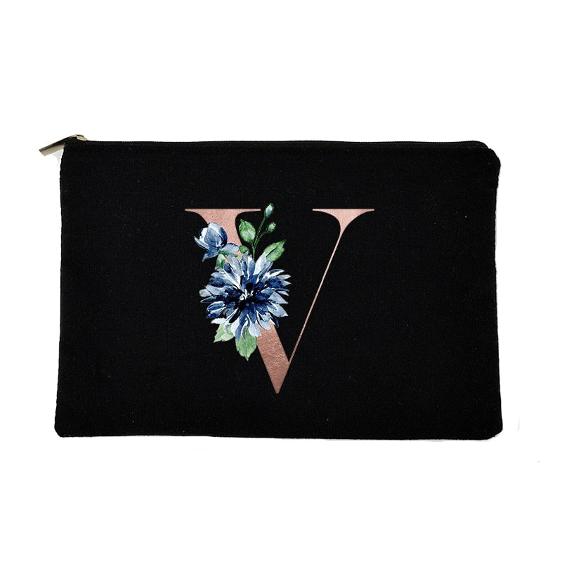 Letter Print Women Cosmetic Bag Bridesmaid MakeUp Case Beauty Toiletries Organizer Wash Storage Pouch Wedding Party Bride Gifts