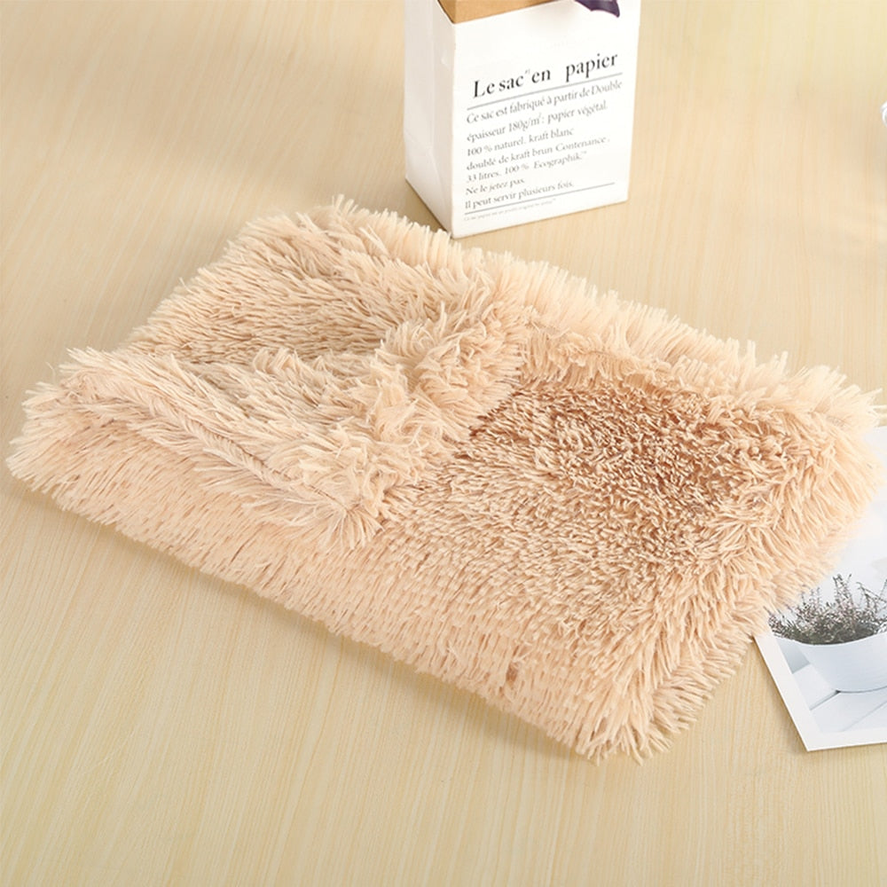 Soft Dog Mat Blanket Fluffy Long Plush Pet Puppy Cat Bed Mattress For Small Medium Dogs Cats Warm Sleeping Cover Dog Supplies
