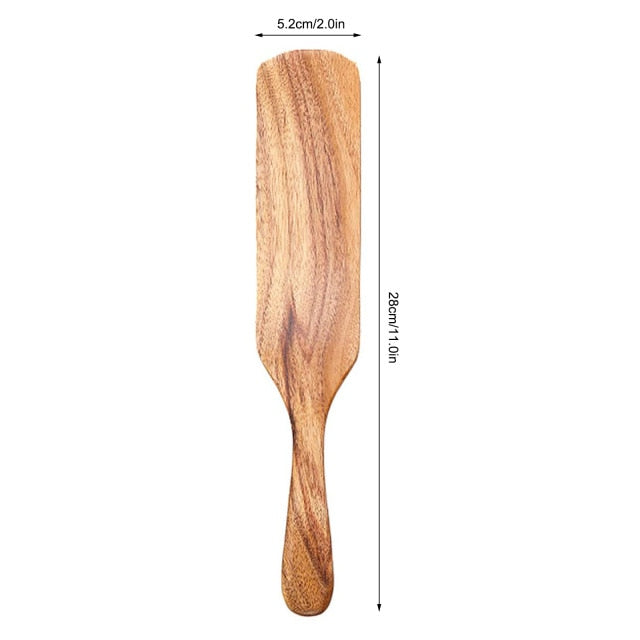 1-7pcs/set Teak natural wood tableware spoons
