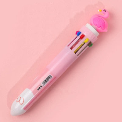10 Colors Ballpoint Pen Kawaii Stationery Cute Pens
