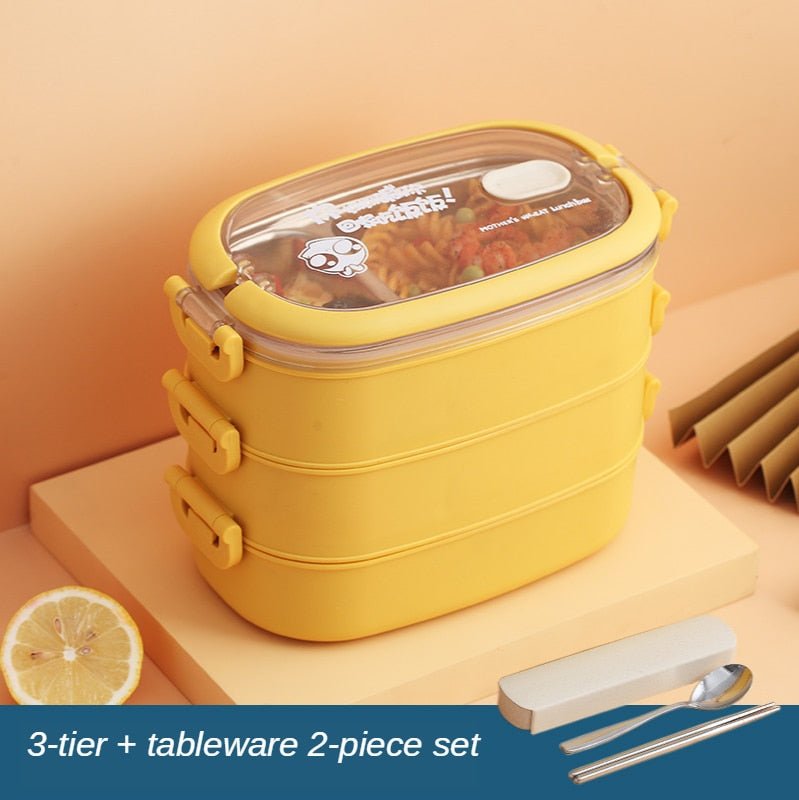 Multi-Layer Bento Box Japanese Style Portable Outdoor 304 Stainless Steel Thermal Lunch Box for Kids with Compartment Food Boxs