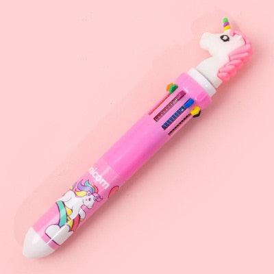 10 Colors Ballpoint Pen Kawaii Stationery Cute Pens