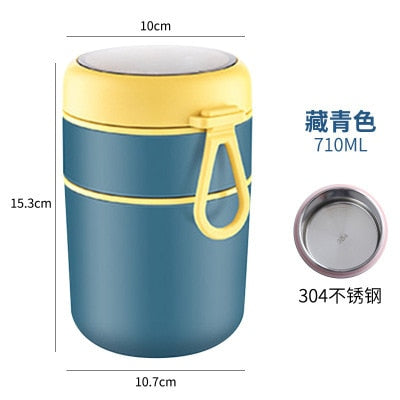 710ML Stainless Steel Lunch Box Drinking Cup With Spoon Food Thermal Jar Insulated Soup Thermos Containers Thermische lunchbox