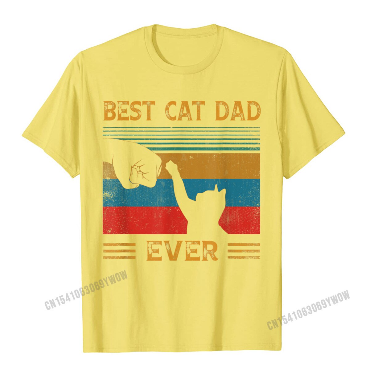Mens Vintage Best Cat Dad Ever Bump Cat Lover T-Shirt Camisas Men T Shirt Design New Coming Cotton Tops Shirt Letter For Boys